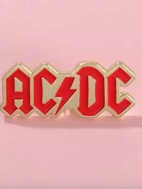 AC/DC Red and Silver Logo Pin